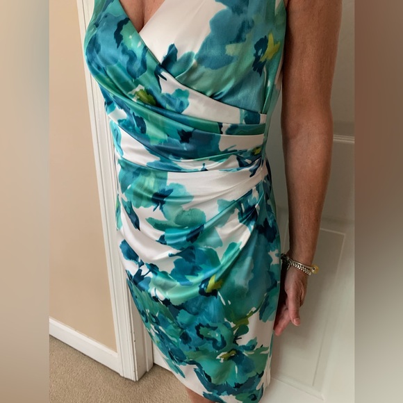 Dresses, LONDON TIMES, size 10, color green and white - Picture 10 of 11